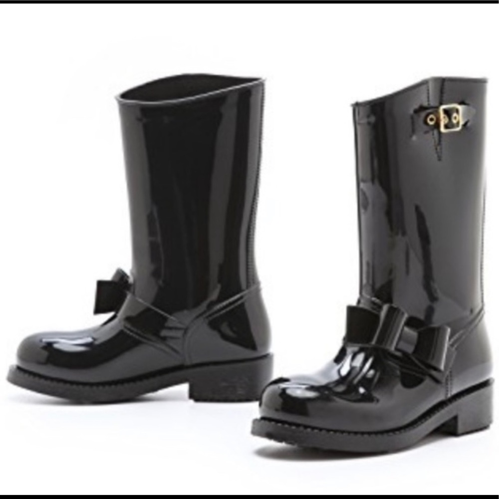 Valentino RED black leather boots